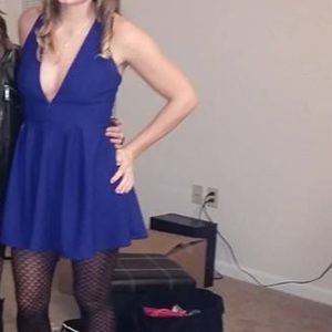 Windsor medium cross cross blue dress